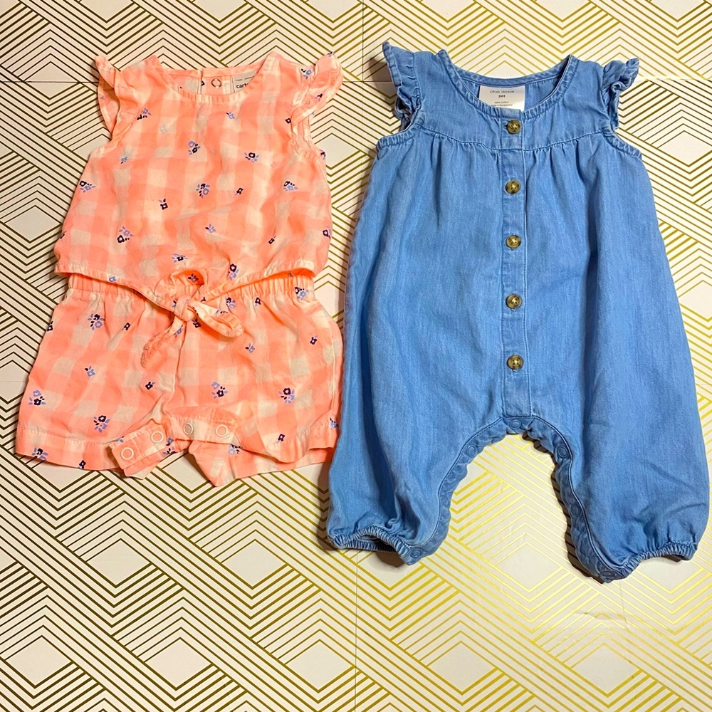 Set of 2-Carter’s & Okie Dokie Rompers